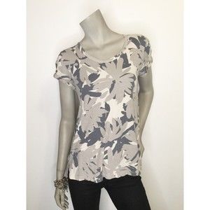 T La Anthropologie Small Floral Camo Short Sleeve Tee Shirt Top